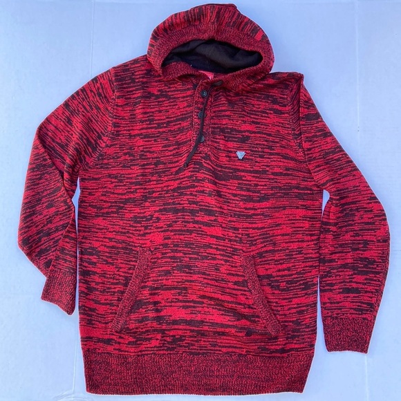 New GUESS Mens Red/Black Sweater SZ XL - Picture 1 of 5